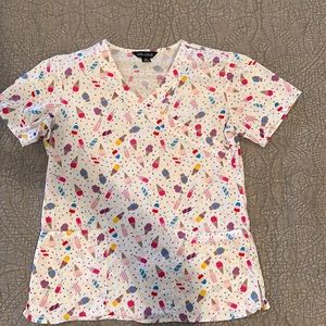 Scrub Top - Ice Cream Cones